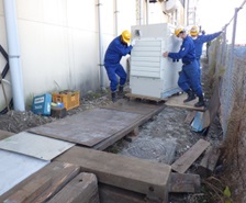 非常用自家発電設備施工途中